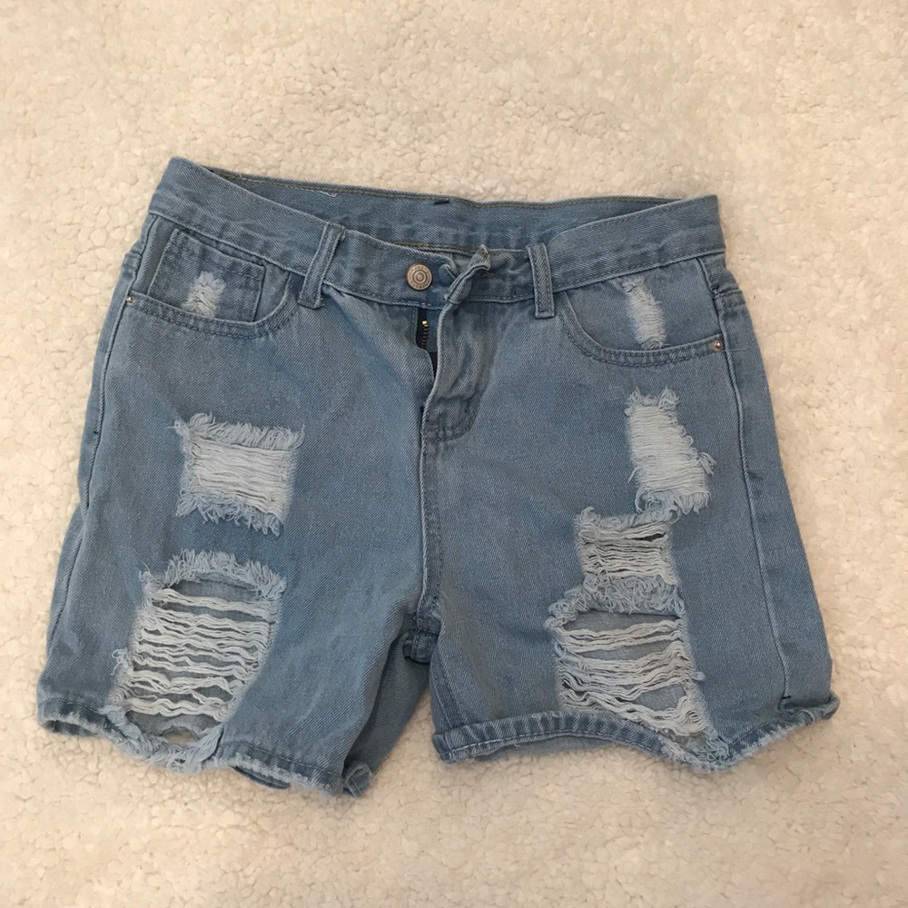 Distressed Denim Shorts