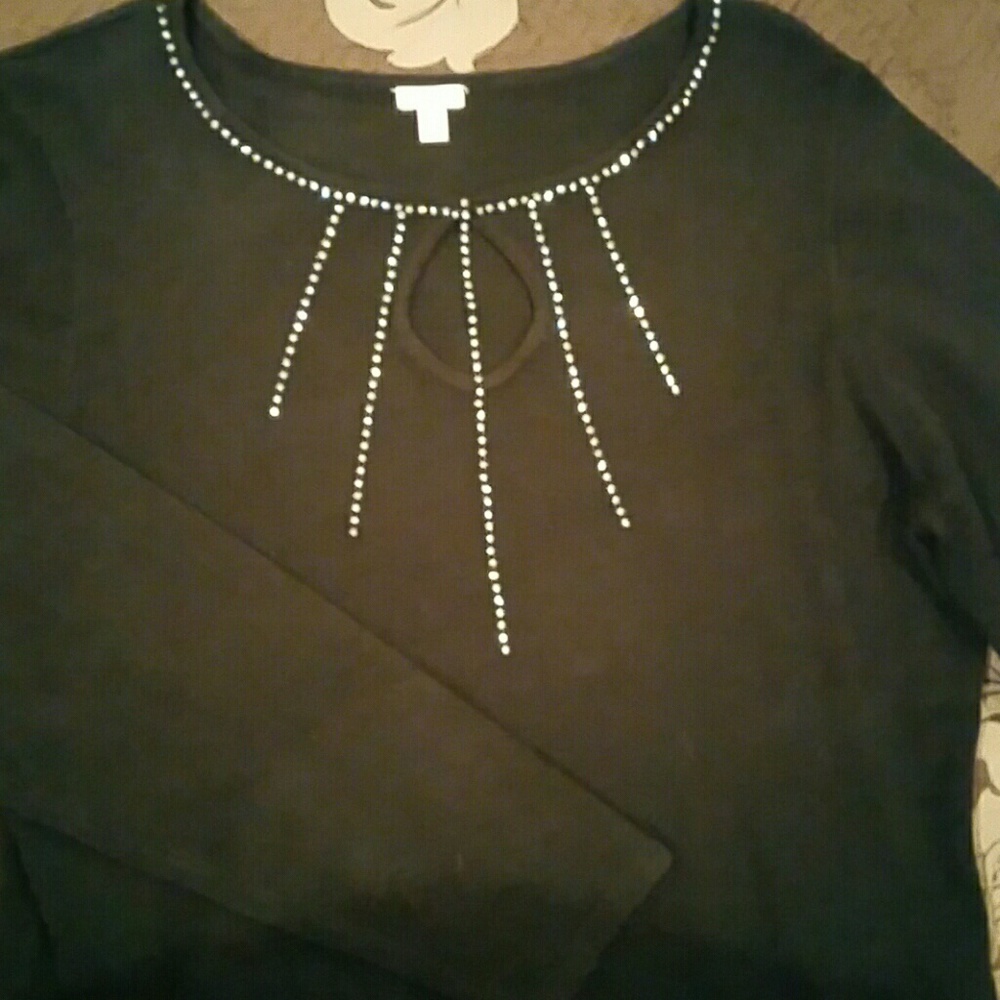 All about class... Rhinestone Black Formal Sweater