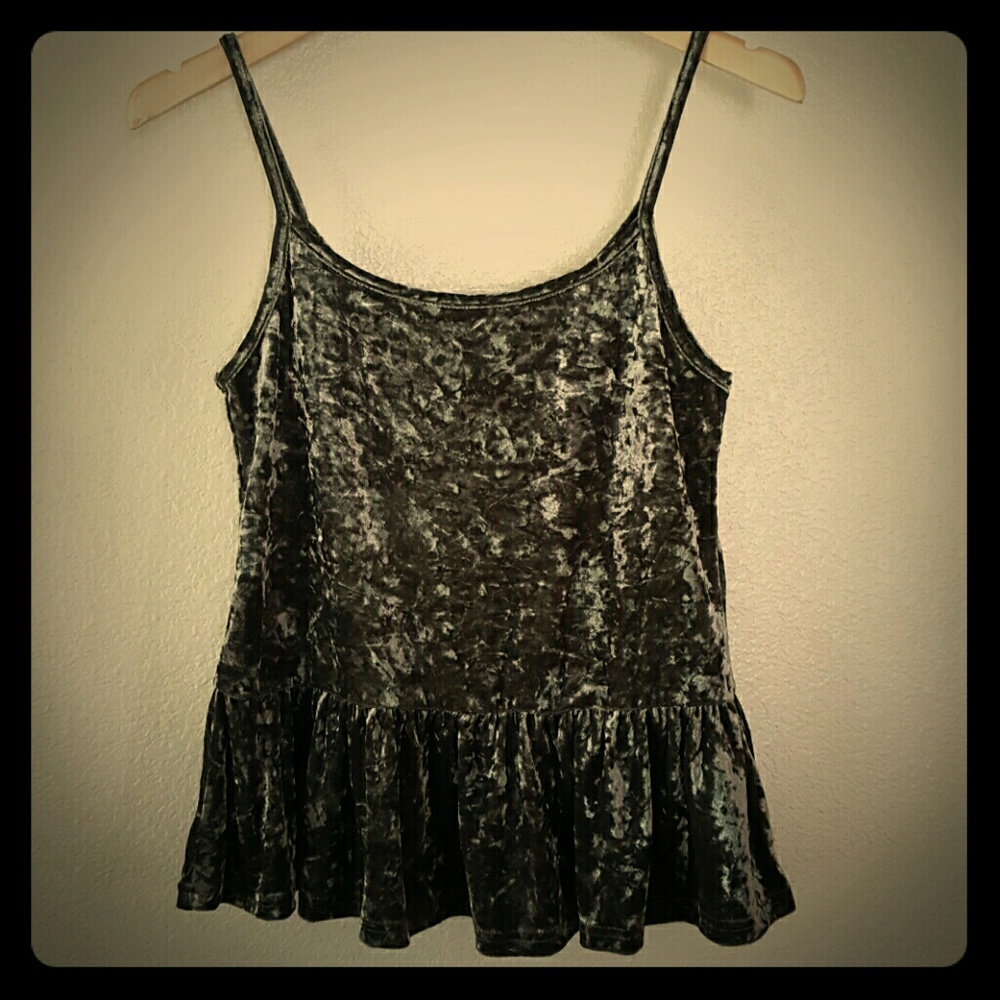 Brand New Crushed Velvet Peplum Tank