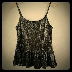 Brand New Crushed Velvet Peplum Tank