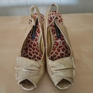 BAIT Gold Glittery Heels