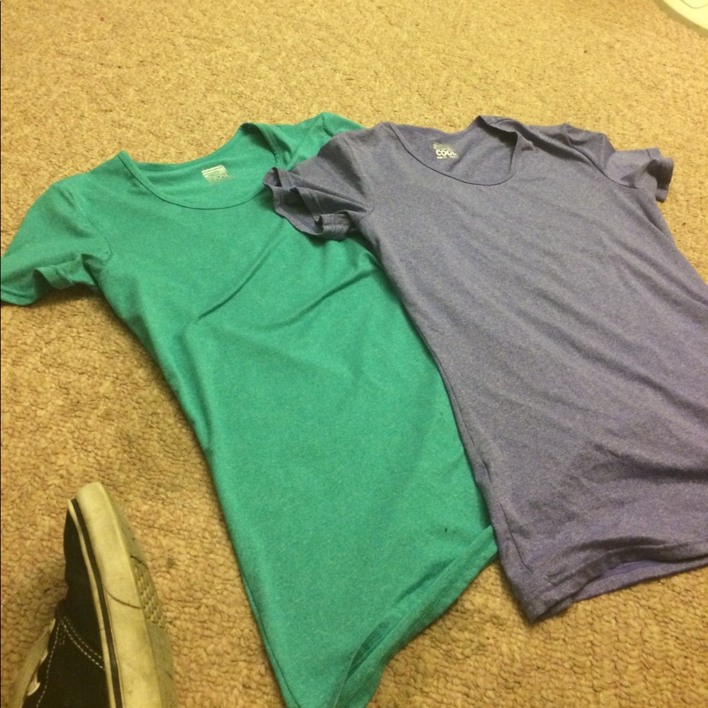 Two dry fit t-shirts