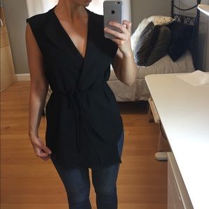 Black fancy wrap vest