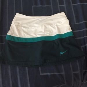Green and white tennis skorts