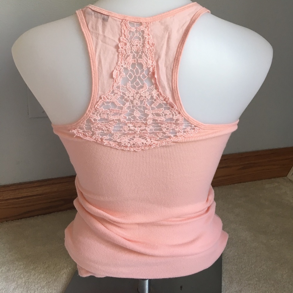 Lace pink tank