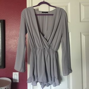 Gray dressy romper.