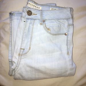 High Waisted Distressed Light Wash Denim Jeans