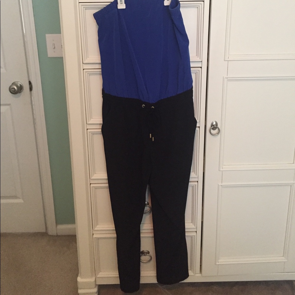 Express black and blue tube top jumper