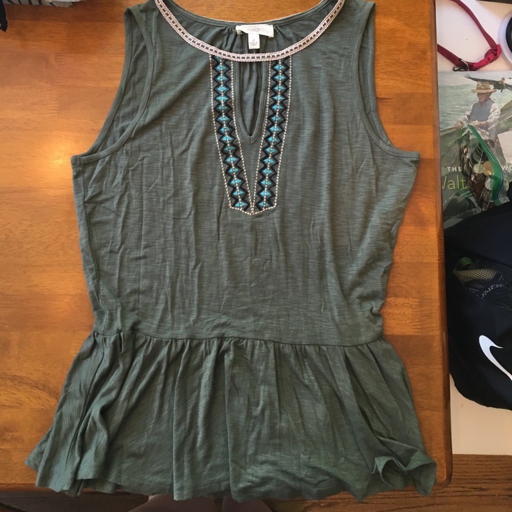 Olive green tank top