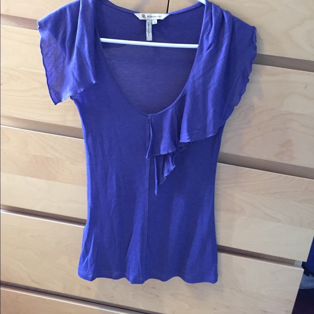 Purple asymmetrical BCBG top