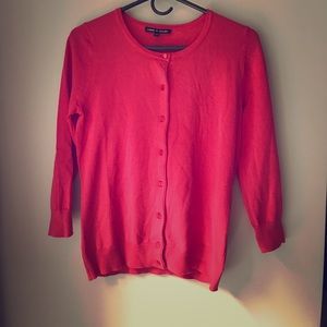 Salmon Pink Cable & Gauge Button Up Sweater