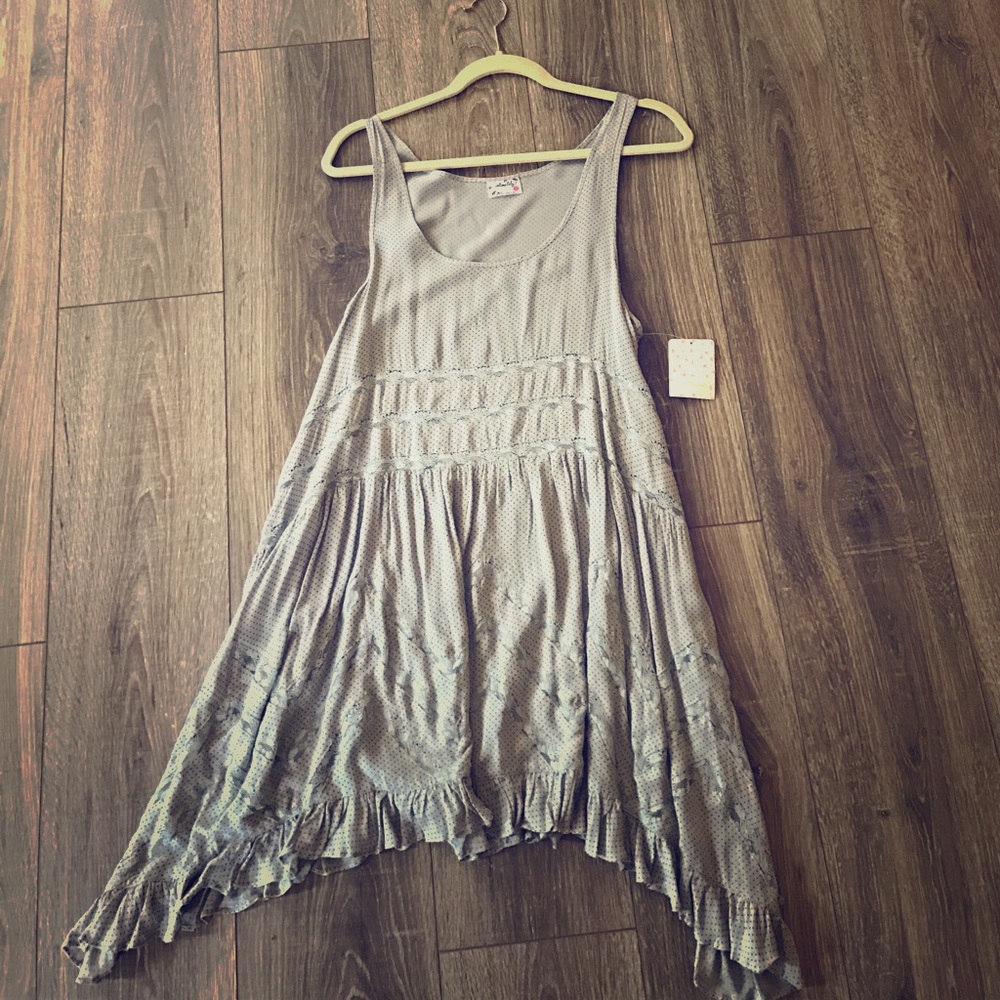 Free people grey & purple slip dress