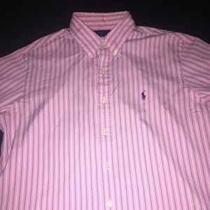 Polo by Ralph Lauren stripped pink button down