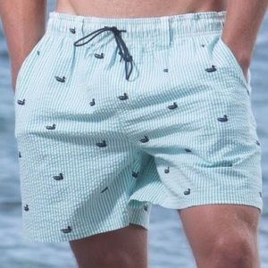 Southern Marsh Seersucker Swim Trunks