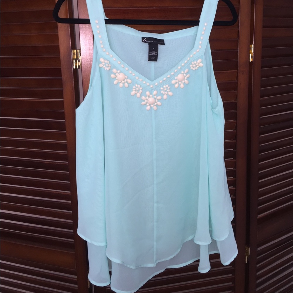 Plus size tank with bead accents