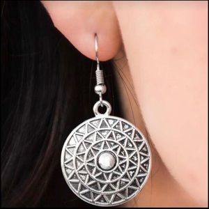 Silver Aztec Looking Earrings