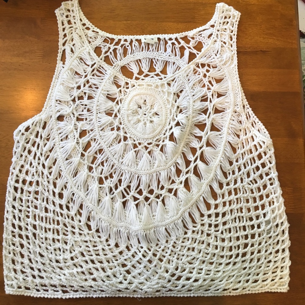 White crochet tank