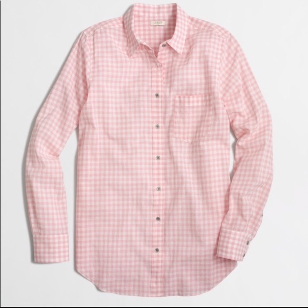 J Crew Classic Buttondown Pink Gingham