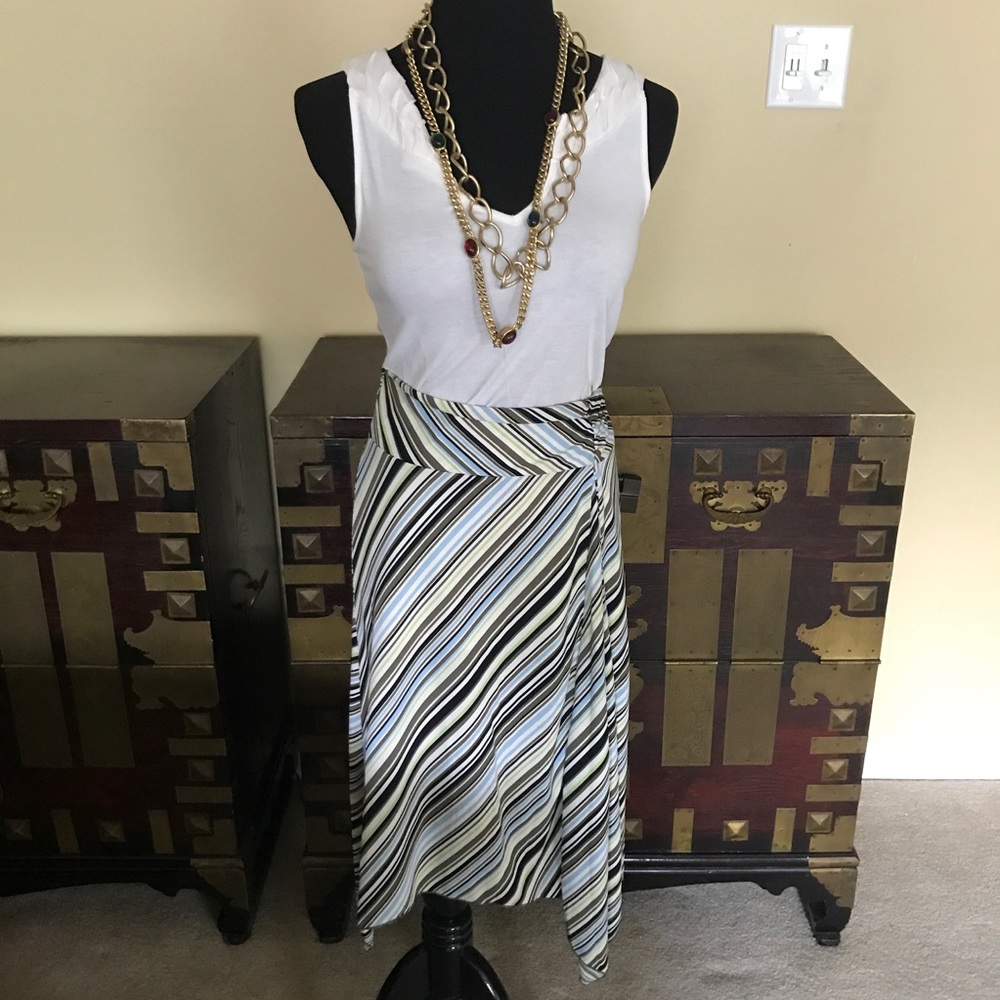 Striped Mid-Length Flowy Skirt