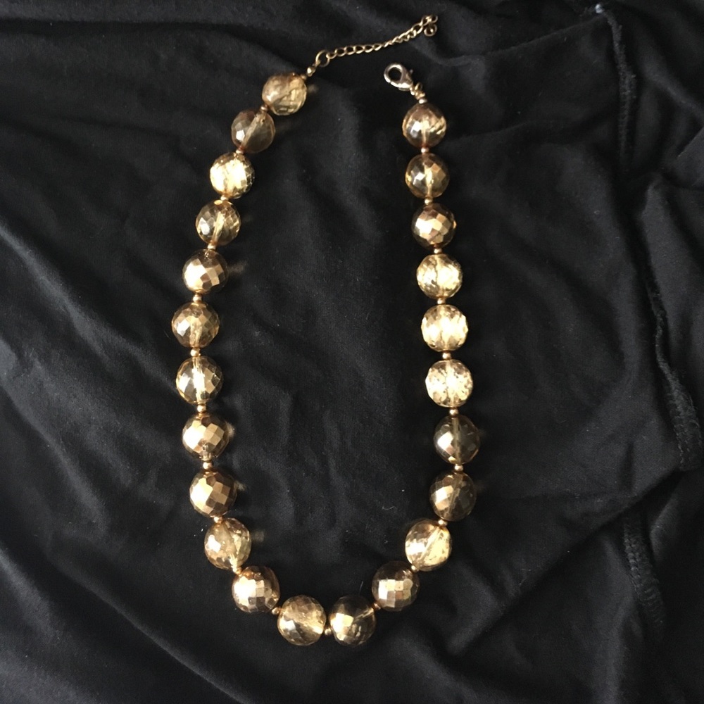 Beveled Gold Beaded Necklace