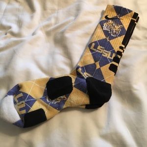 Men's LSU Nike Elite socks large