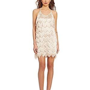 Fringe halter dress