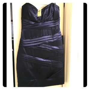 Arden B navy blue strapless dress NWT