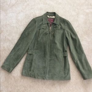 Olive green suede jacket