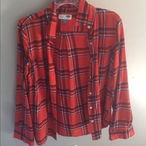 Orange and navy flannel
