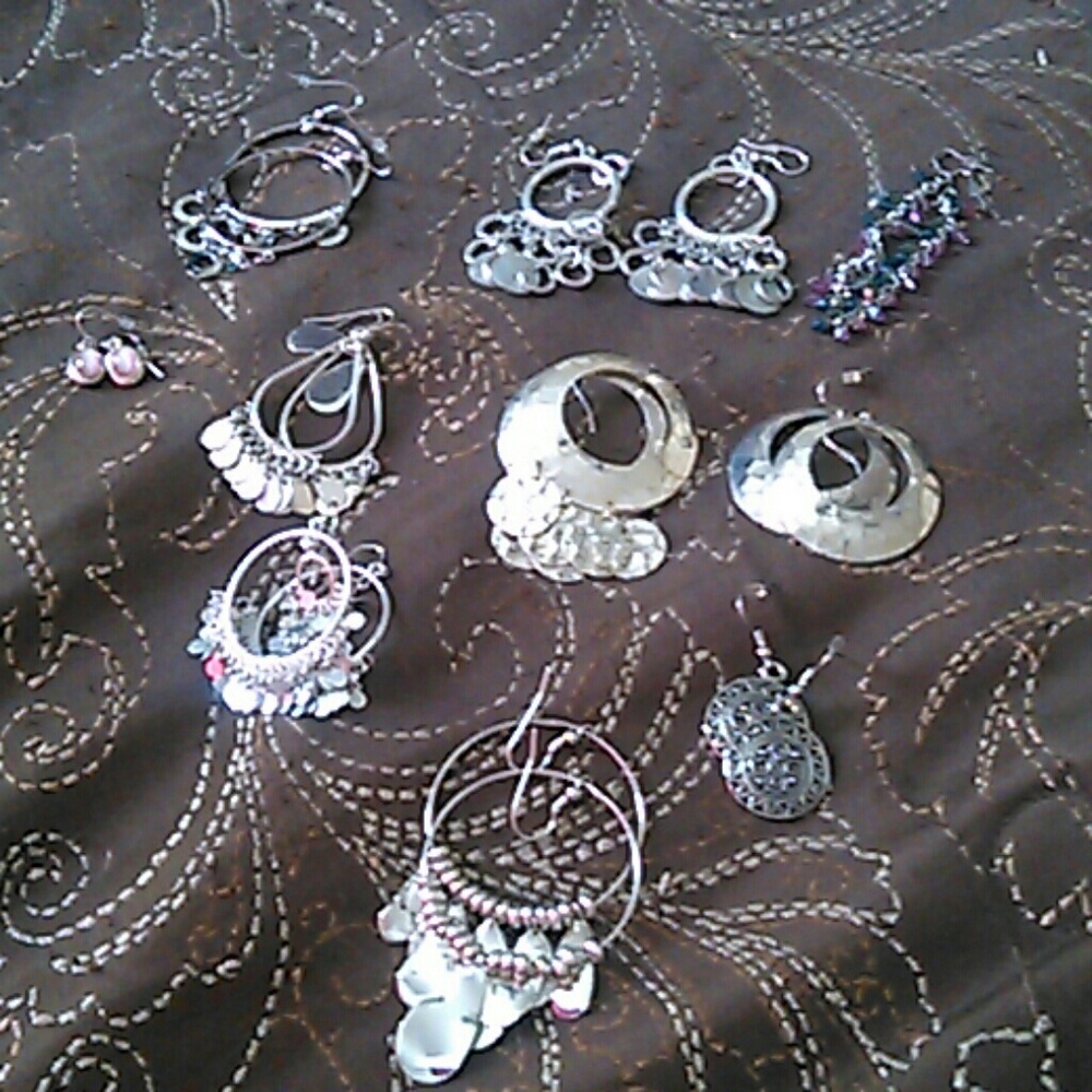 Faux silver earrings