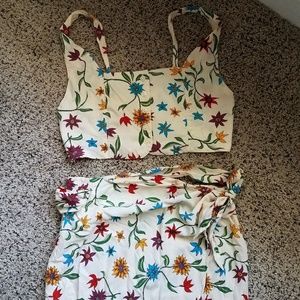 Vinatge Crop Top with Wrap Skirt