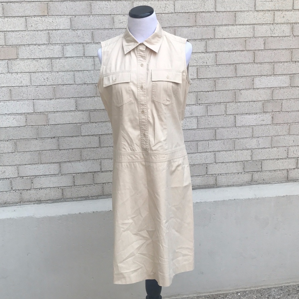 Brooks Brothers Cream Shirt Dress Size 8