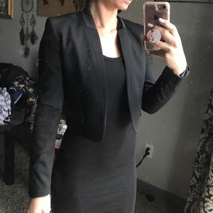 Black crop blazer