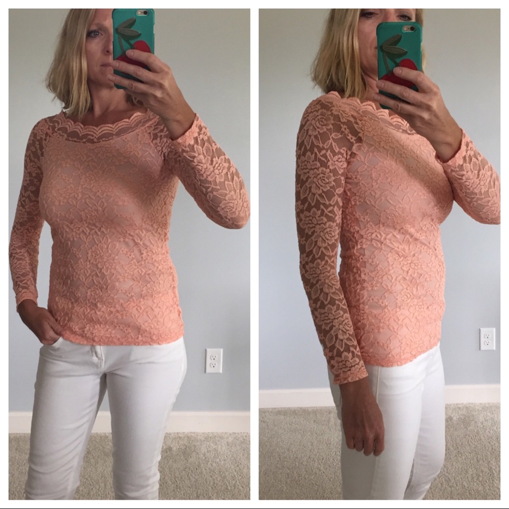 Peach Lace Top - Picture 2 of 3