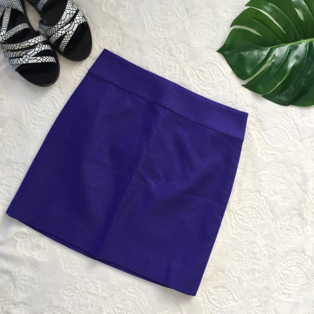 JCrew Purple Pencil Cotton Mini Skirt