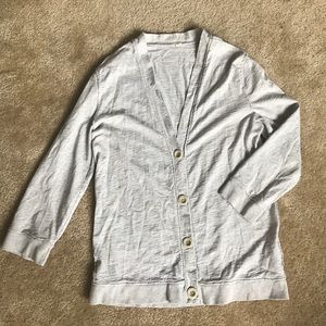 J. Crew Heather Gray Light Cardigan sz L