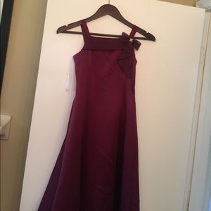 Burgundy David's bridal flower girl dress