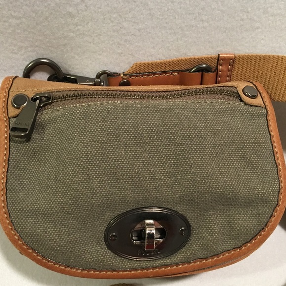 🐿 Fossil Emilia Crossbody Bag - Leather & Canvas - Picture 2 of 7