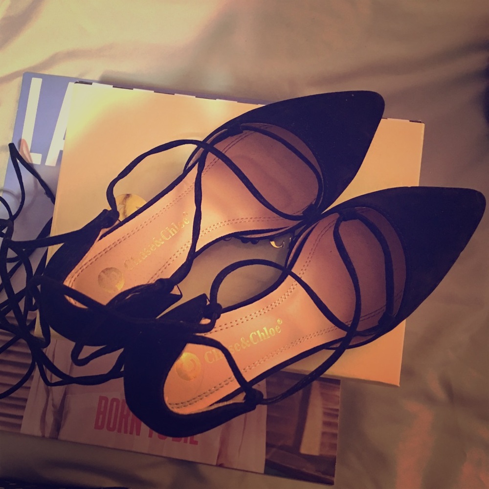 Chase and Chloe Angela 1 black Suede