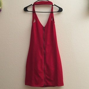 NWT JustFab Red Zip-up Dress, Perfect for VEGAS!!