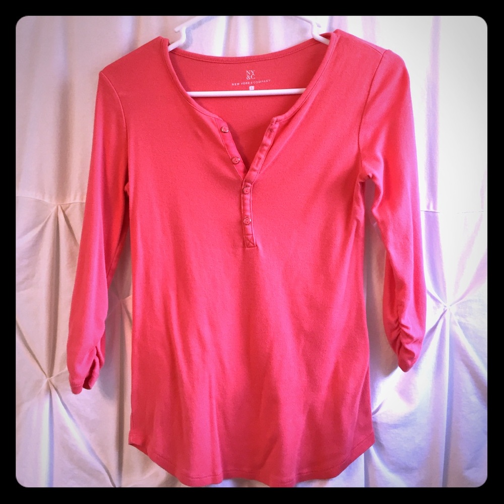 NY&Co coral Henley