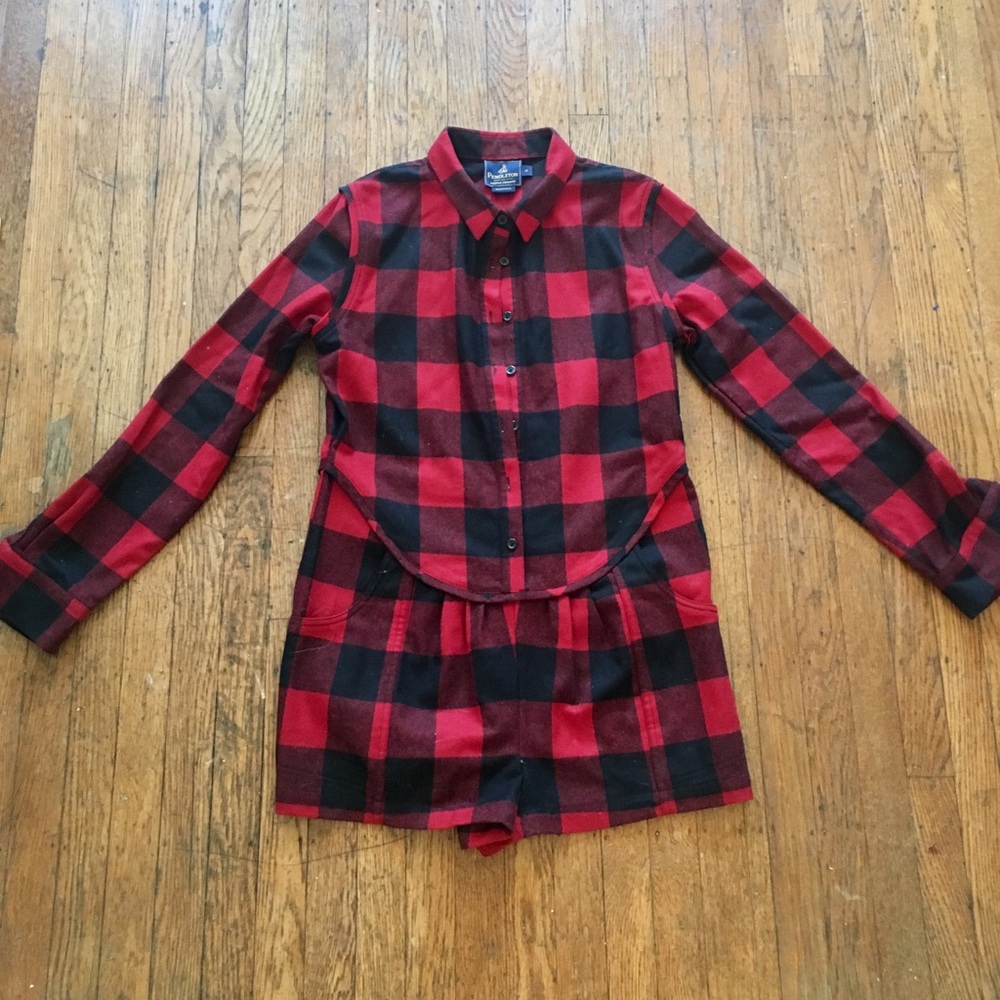 Pendleton x opening ceremony wool plaid jumpsuit