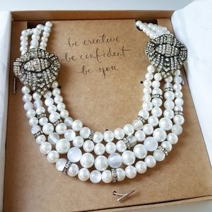 C +I Heirloom Peal Deco Statement Necklace
