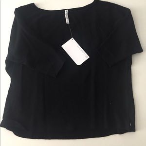 Black Ribbed Dolman Sweater