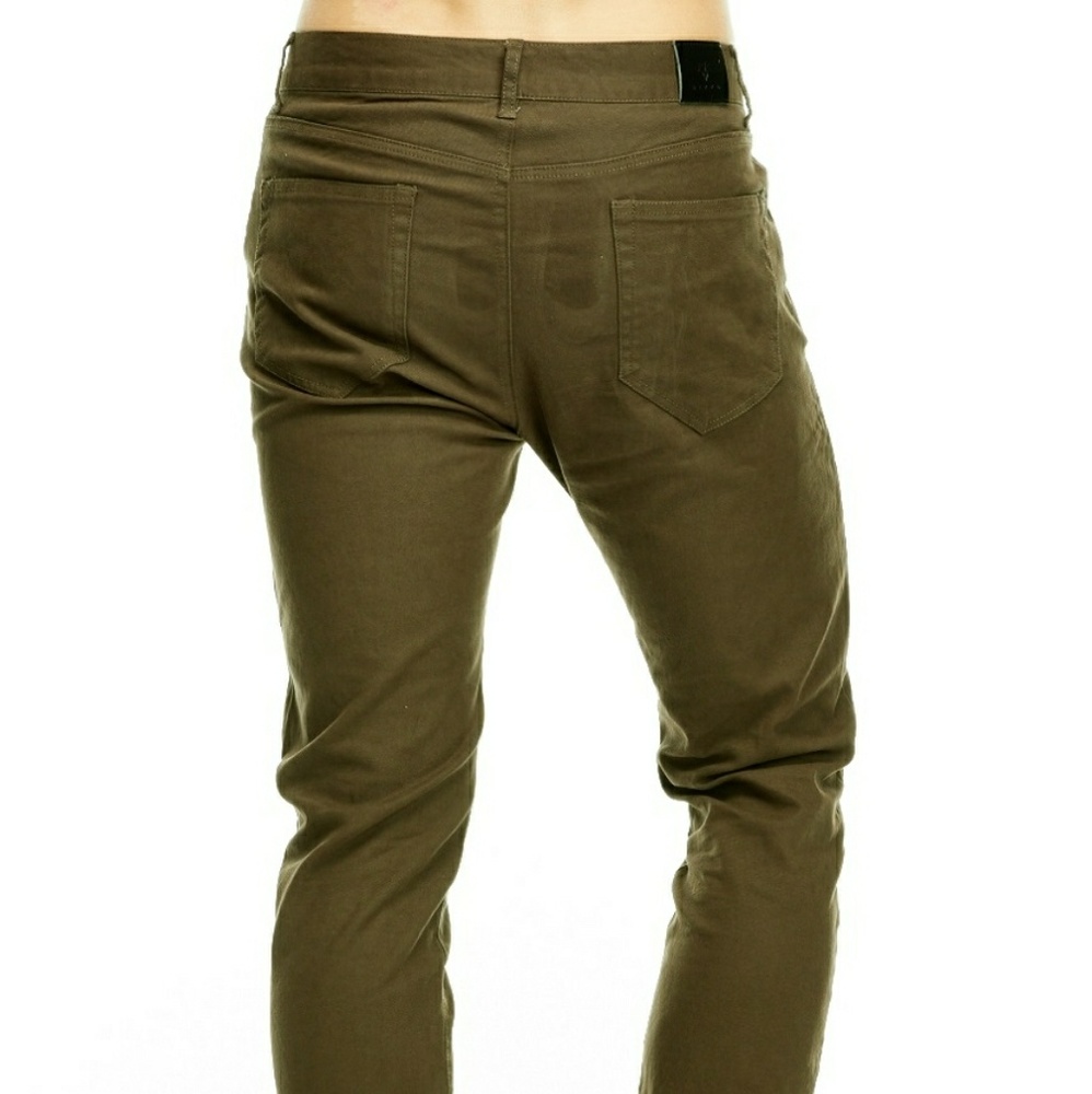 Military Green Slim Fit Jeans - Picture 2 of 4