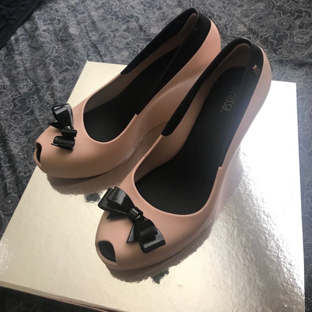 Melissa Blush Nude Wedges