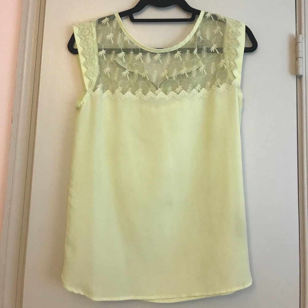 Mint/ lime green embroidered top Scotch and soda