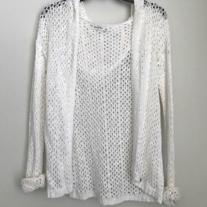 White Hooded Cardigan