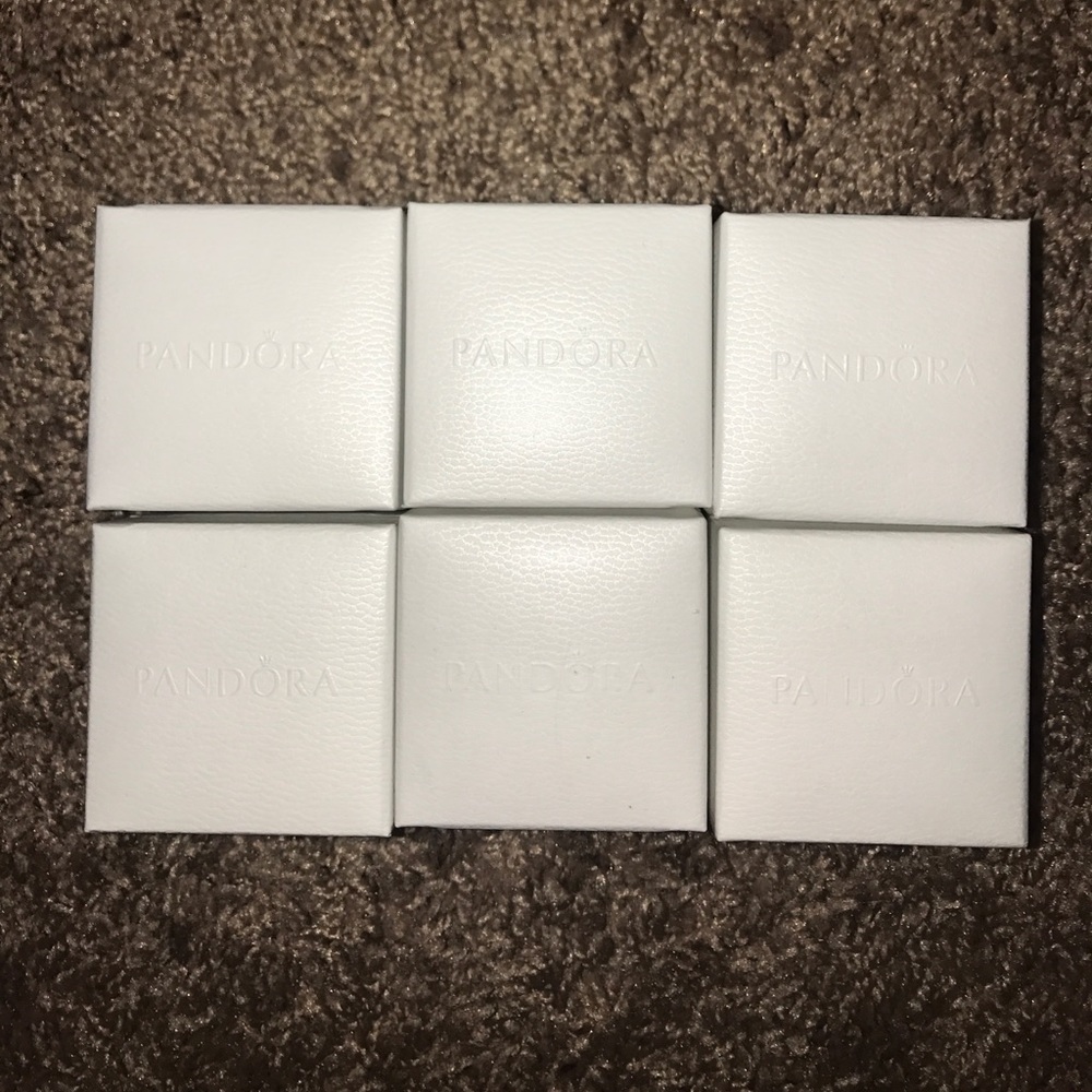 6 pandora ring/charm boxes