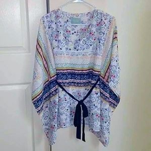 Skies Are Blue Tops - NWOT Skies Are Blue Boho Floral Poncho Top Skies Are Blue Tops - NWOT Skies Are Blue Boho Floral Poncho Top